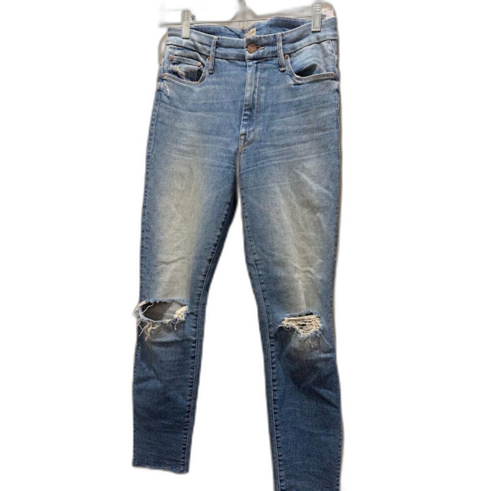 Mother Jeans High Waisted Looker Ankle Fray Thrilling Shots Size 26 Distressed